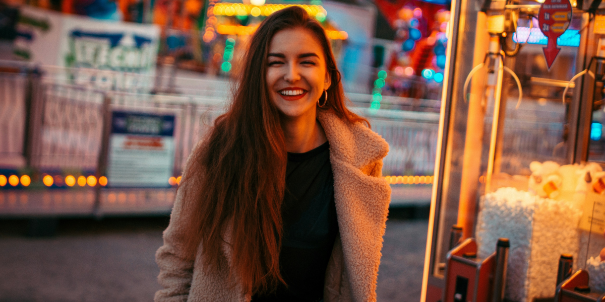 happy woman in the fair