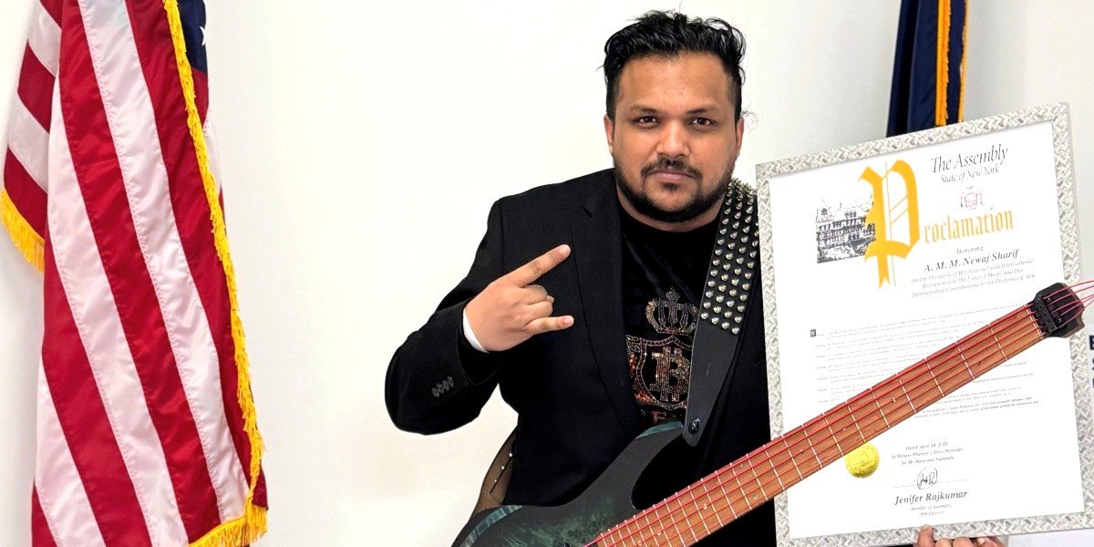 New York State Assembly Honors Bassman Newaj, Highlighting International Career and Musical Contributions