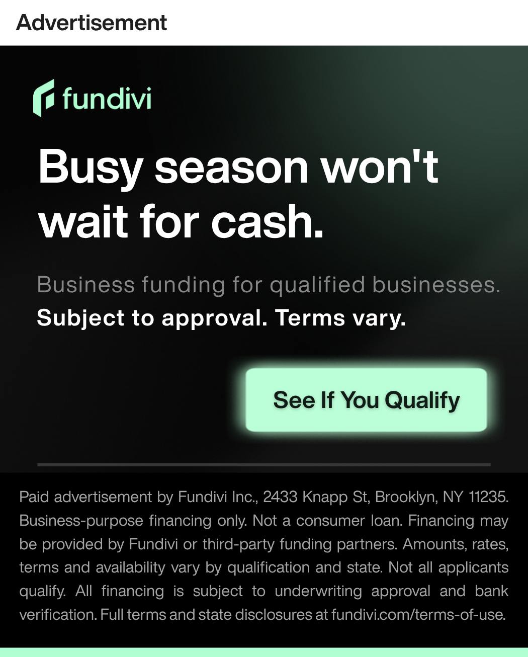 Same day business funding options